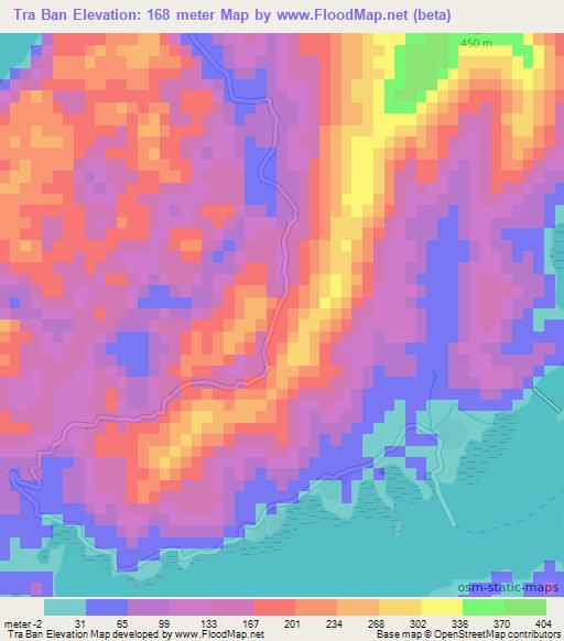 Tra Ban,Vietnam Elevation Map