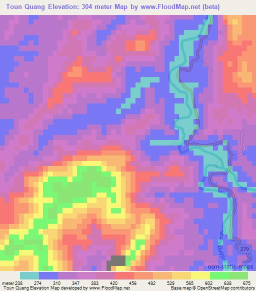 Toun Quang,Vietnam Elevation Map