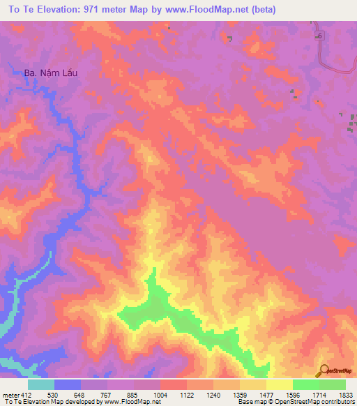 To Te,Vietnam Elevation Map