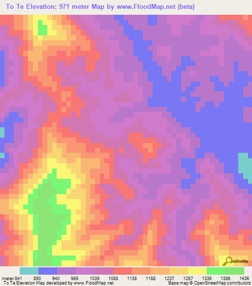 To Te,Vietnam Elevation Map