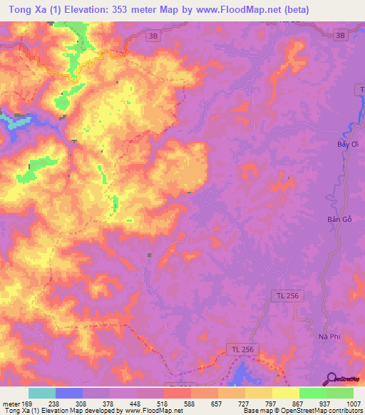 Tong Xa (1),Vietnam Elevation Map