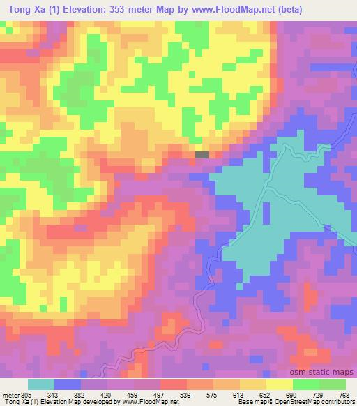 Tong Xa (1),Vietnam Elevation Map