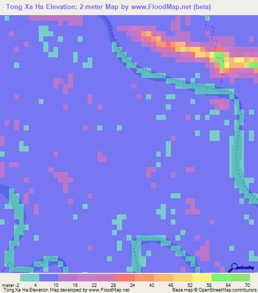 Tong Xa Ha,Vietnam Elevation Map