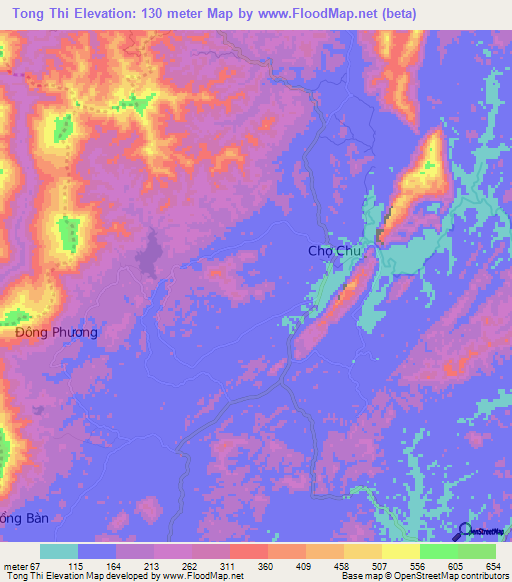 Tong Thi,Vietnam Elevation Map