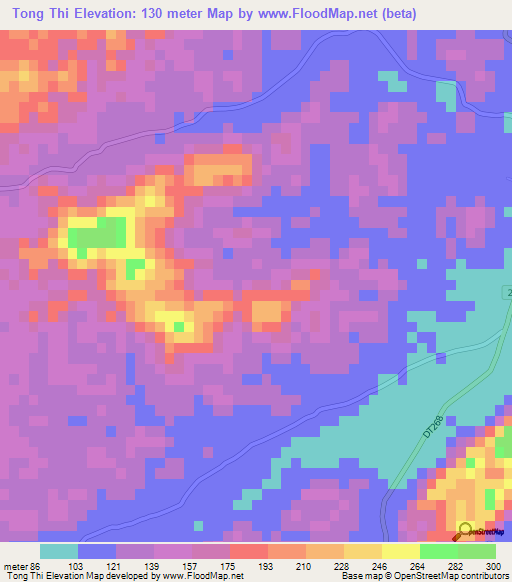 Tong Thi,Vietnam Elevation Map