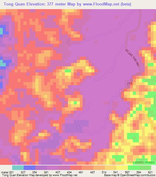 Tong Quan,Vietnam Elevation Map