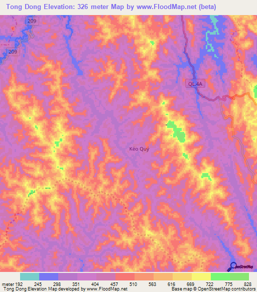 Tong Dong,Vietnam Elevation Map