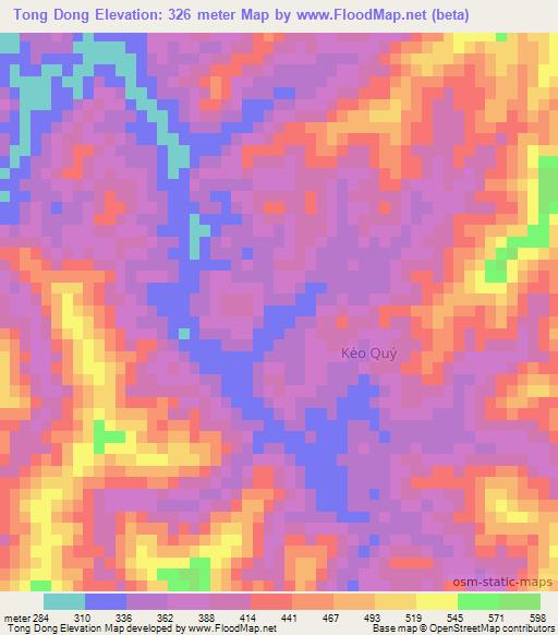 Tong Dong,Vietnam Elevation Map