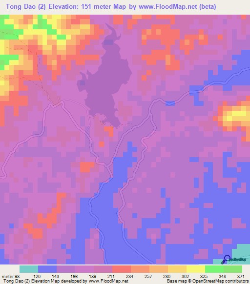 Tong Dao (2),Vietnam Elevation Map