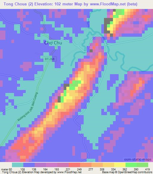 Tong Choua (2),Vietnam Elevation Map