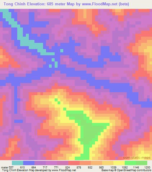 Tong Chinh,Vietnam Elevation Map