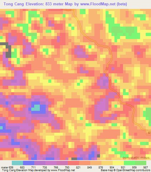 Tong Cang,Vietnam Elevation Map