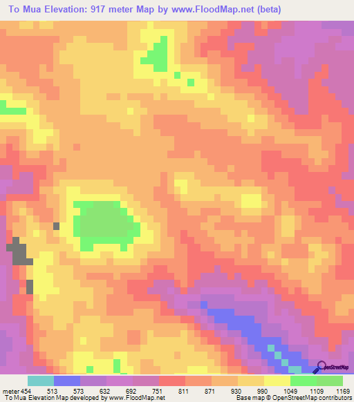 To Mua,Vietnam Elevation Map