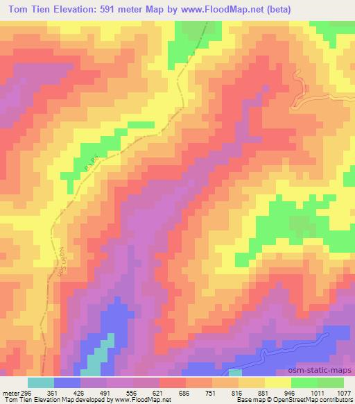 Tom Tien,Vietnam Elevation Map