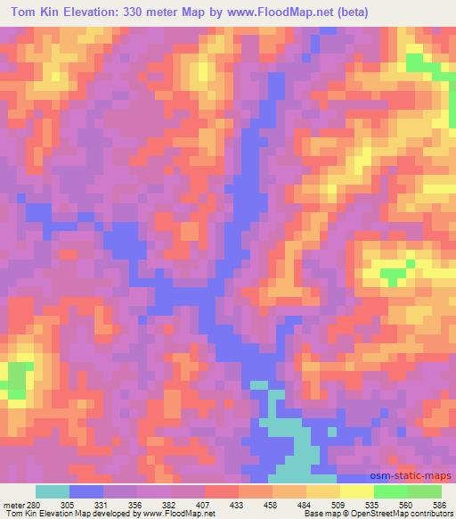 Tom Kin,Vietnam Elevation Map