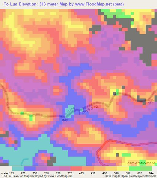 To Lua,Vietnam Elevation Map