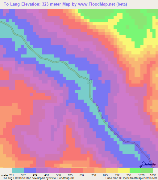 To Lang,Vietnam Elevation Map