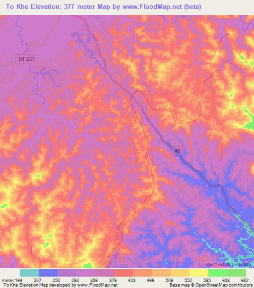 To Khe,Vietnam Elevation Map