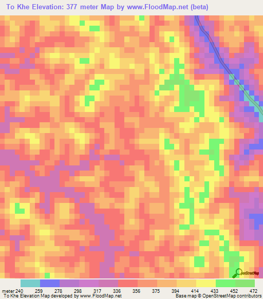 To Khe,Vietnam Elevation Map