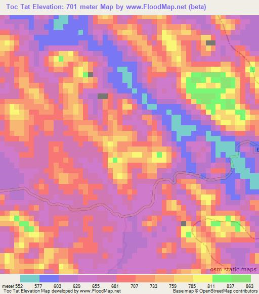 Toc Tat,Vietnam Elevation Map