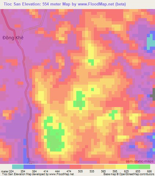 Tioc San,Vietnam Elevation Map