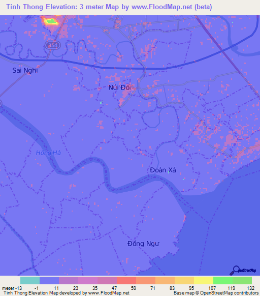 Tinh Thong,Vietnam Elevation Map