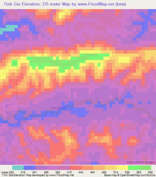 Tinh Gia,Vietnam Elevation Map