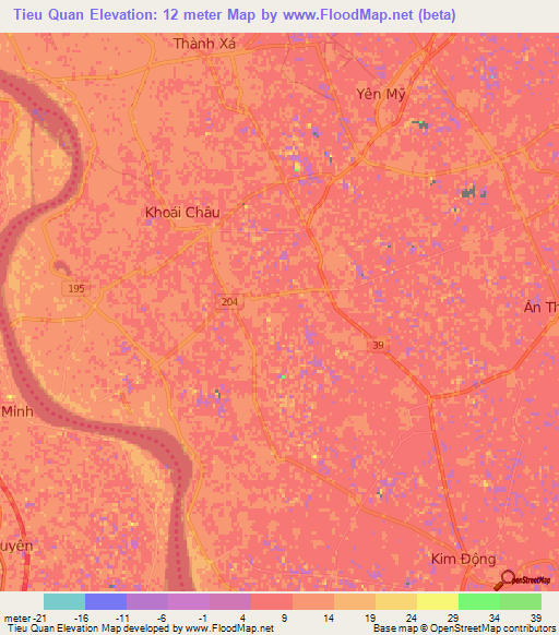 Tieu Quan,Vietnam Elevation Map