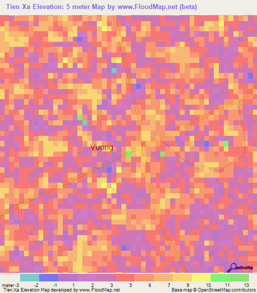 Tien Xa,Vietnam Elevation Map