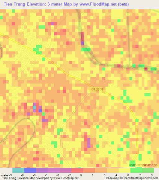 Tien Trung,Vietnam Elevation Map