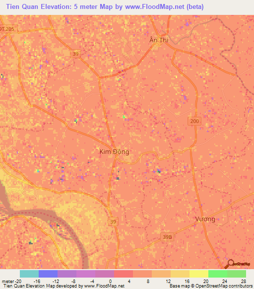 Tien Quan,Vietnam Elevation Map