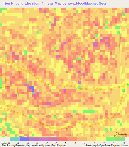 Tien Phuong,Vietnam Elevation Map