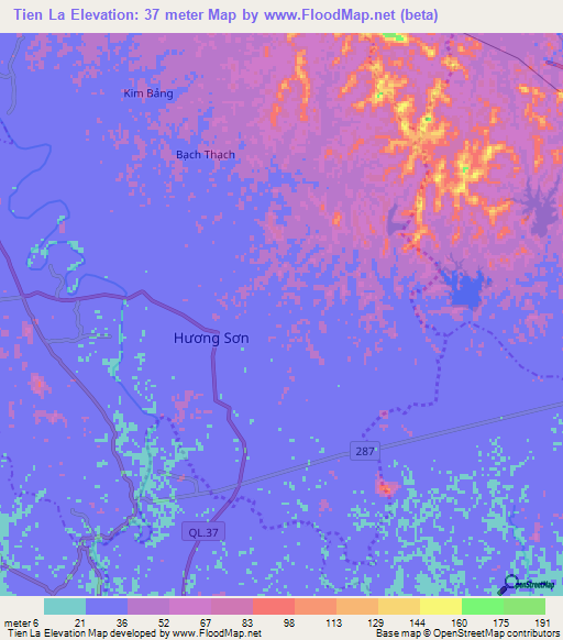 Tien La,Vietnam Elevation Map