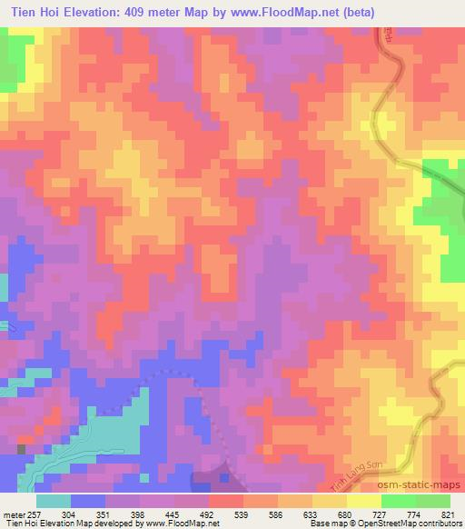 Tien Hoi,Vietnam Elevation Map