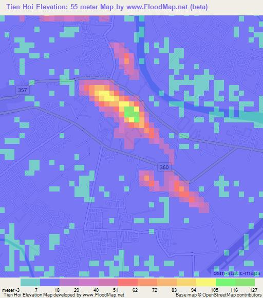 Tien Hoi,Vietnam Elevation Map