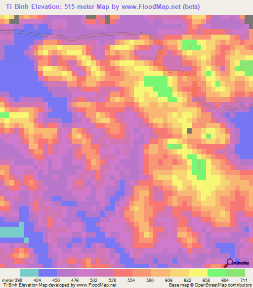 Ti Binh,Vietnam Elevation Map