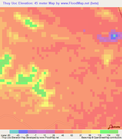 Thuy Uoc,Vietnam Elevation Map