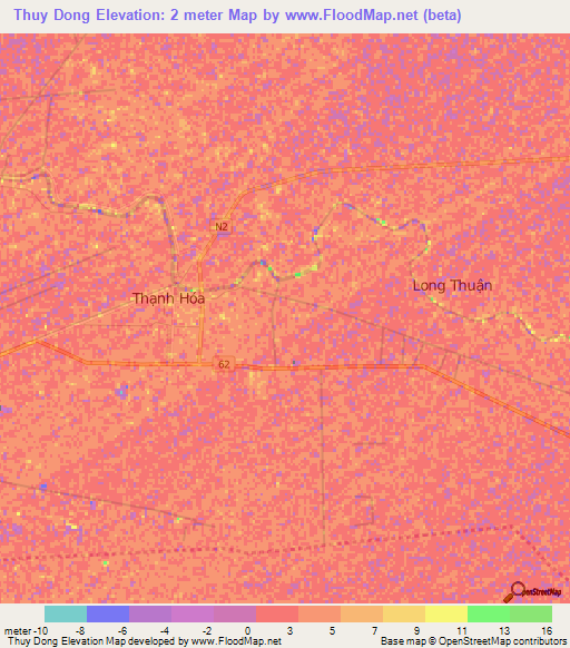 Thuy Dong,Vietnam Elevation Map