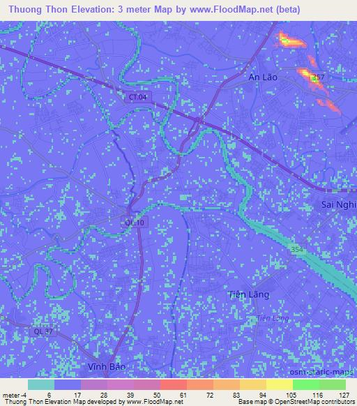 Thuong Thon,Vietnam Elevation Map