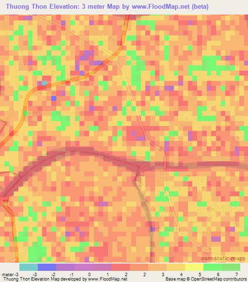 Thuong Thon,Vietnam Elevation Map