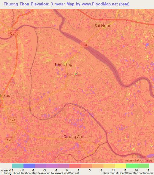 Thuong Thon,Vietnam Elevation Map