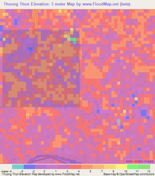 Thuong Thon,Vietnam Elevation Map