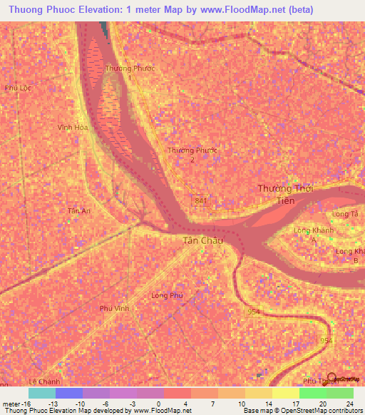 Thuong Phuoc,Vietnam Elevation Map