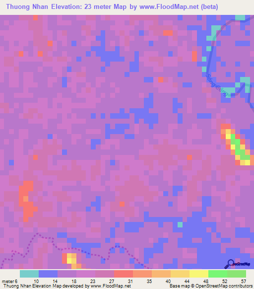 Thuong Nhan,Vietnam Elevation Map