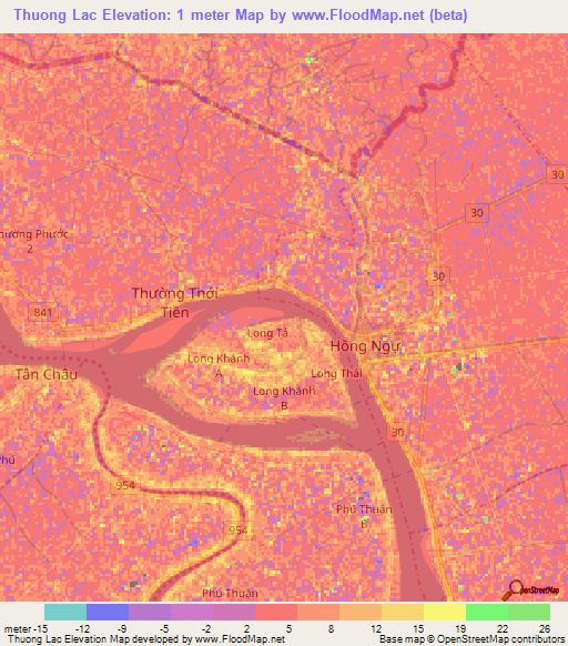 Thuong Lac,Vietnam Elevation Map