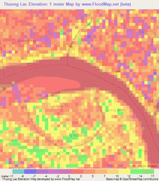 Thuong Lac,Vietnam Elevation Map