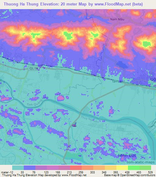 Thuong Ha Thung,Vietnam Elevation Map