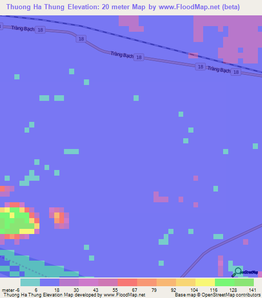 Thuong Ha Thung,Vietnam Elevation Map