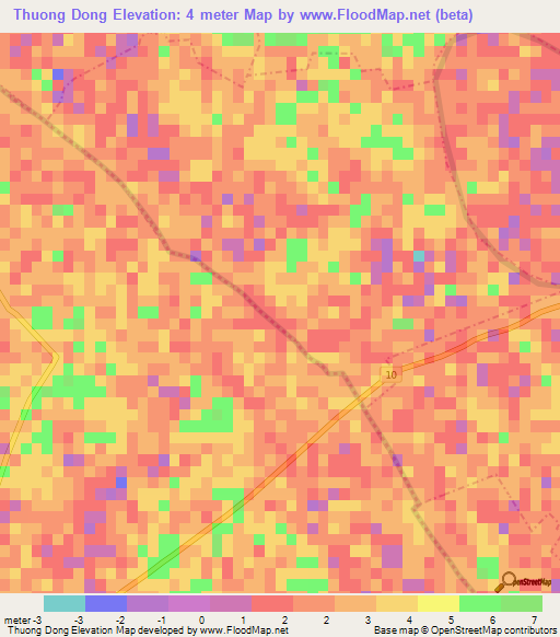 Thuong Dong,Vietnam Elevation Map