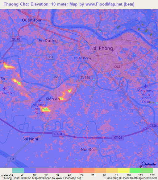 Thuong Chat,Vietnam Elevation Map